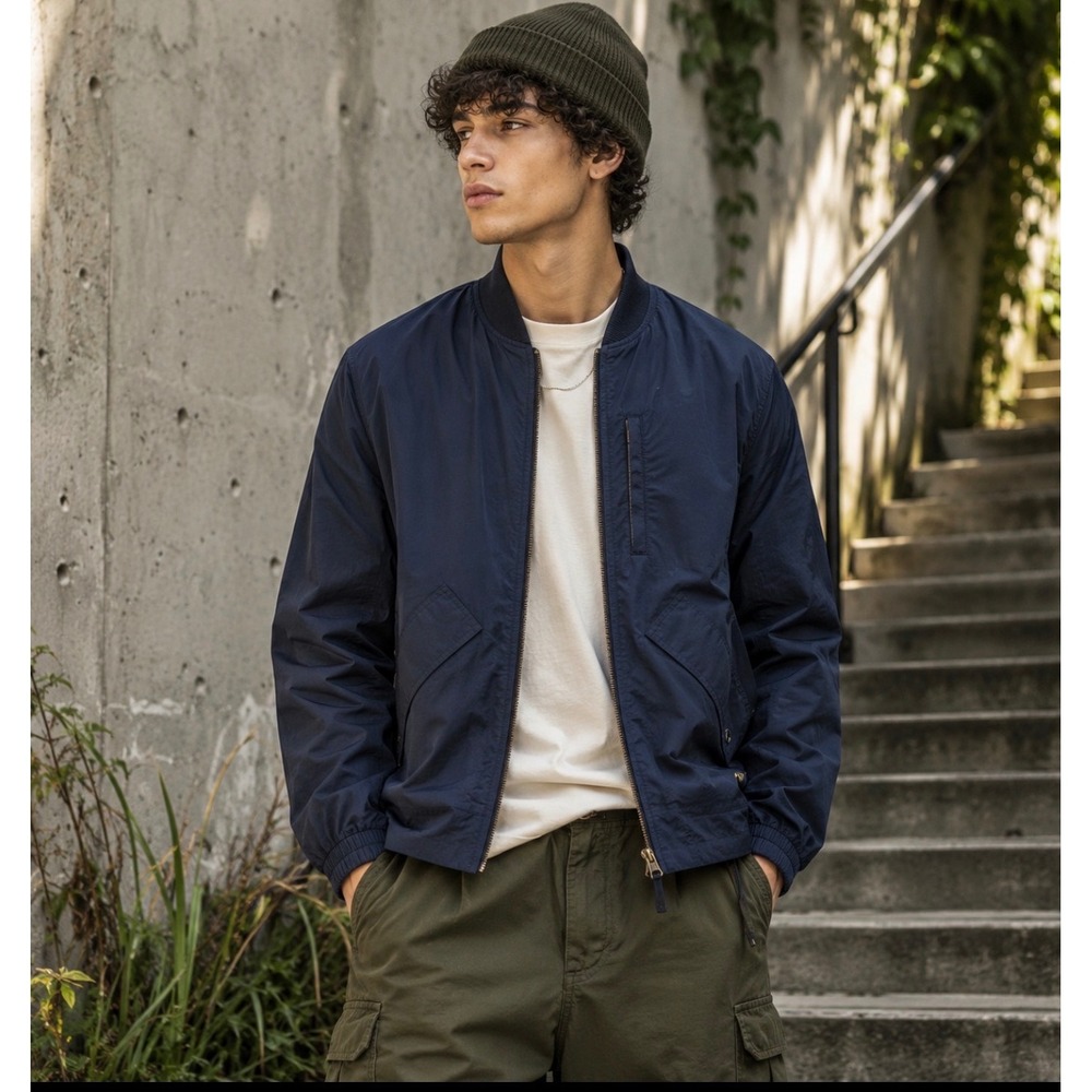 American Rag Cie Utility Jacket Men's S Navy Nylon Gorpcore Techwear Streetwear